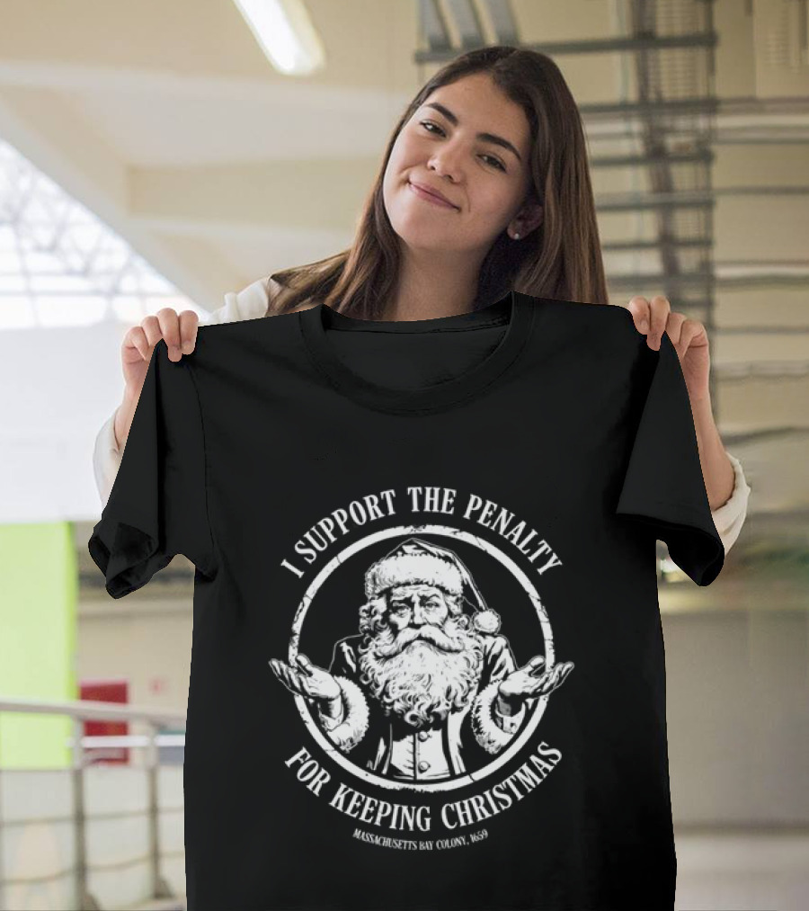 I Support The Penalty Santa Claus Massachusetts Christmas T-Shirt