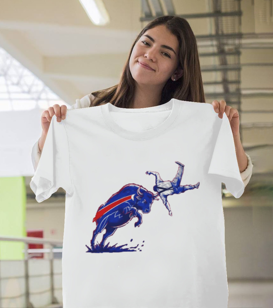 Buffalo Bills 2026 Bold Charging Buffalo Icon With Red Streak T-Shirt