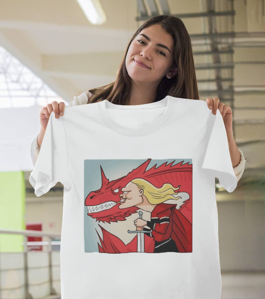 Haaland Norway Dragon Rider Caricature T-Shirt