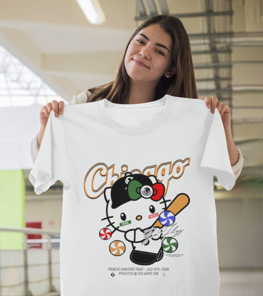 Hello Kitty Chicago White Sox Mexican Heritage Night July 10 2026 Athletics Los White Sox T-Shirt