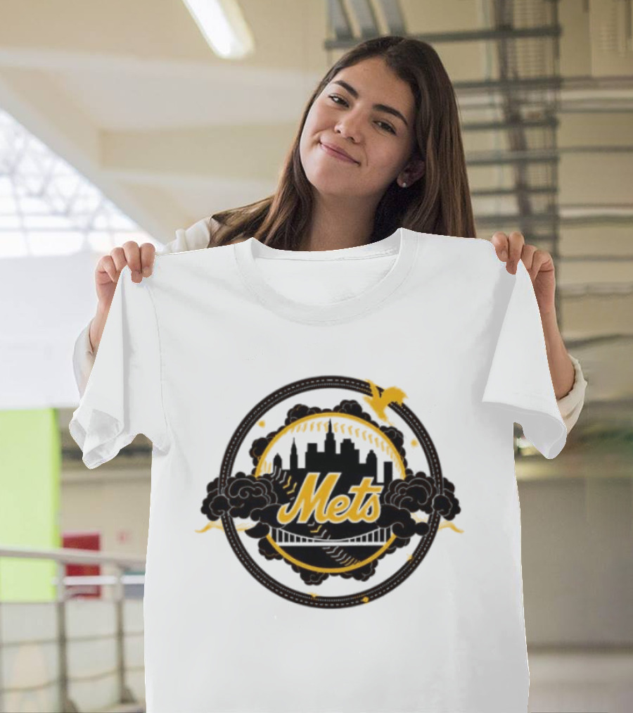 New York Mets MLB Skyline Baseball Bridge T-Shirt
