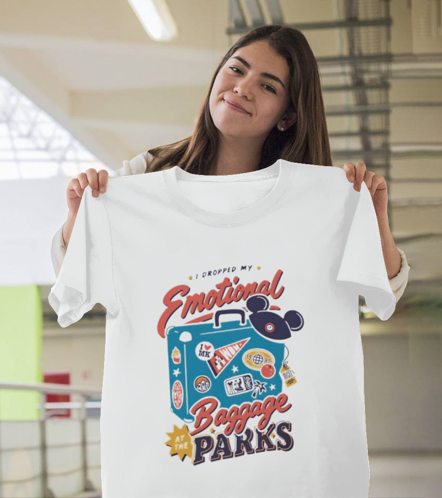 I Dropped My Emotional Baggage In Disney World Parks With Travel Suitcase And Mickey Ears T-Shirt