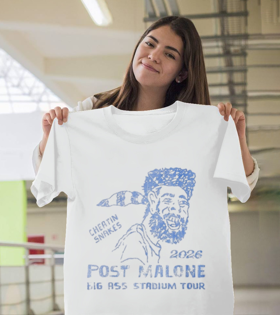 Post Malone Cheatin Snakes 2023 Big Ass Stadium Tour T-Shirt