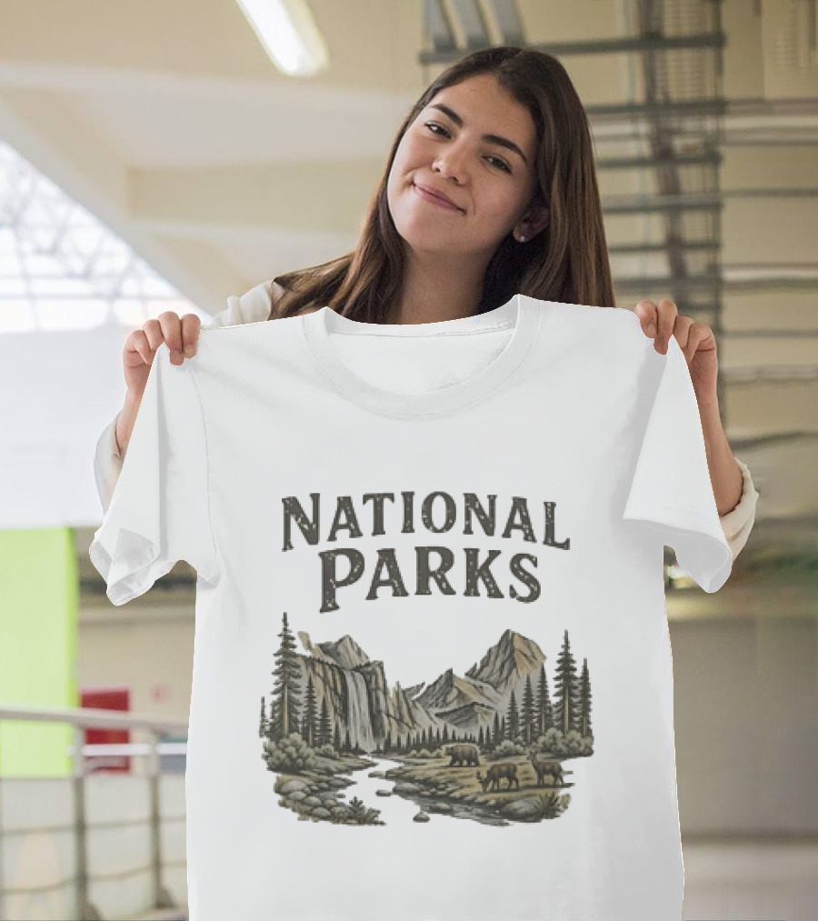 Protect Our National Parks Leave No Trace Nature Yosemite Bears Deer Mountains Forest T-Shirt
