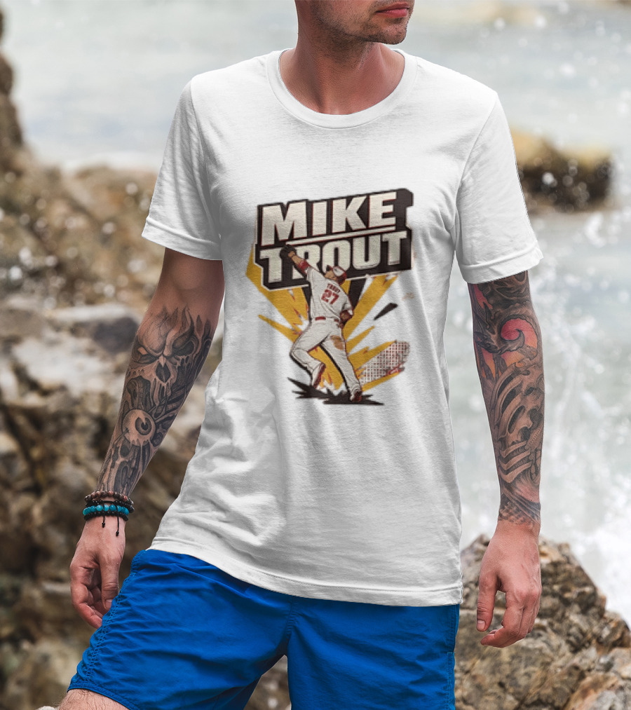 Mike Trout 27 Los Angeles Angels Baseball T-Shirt