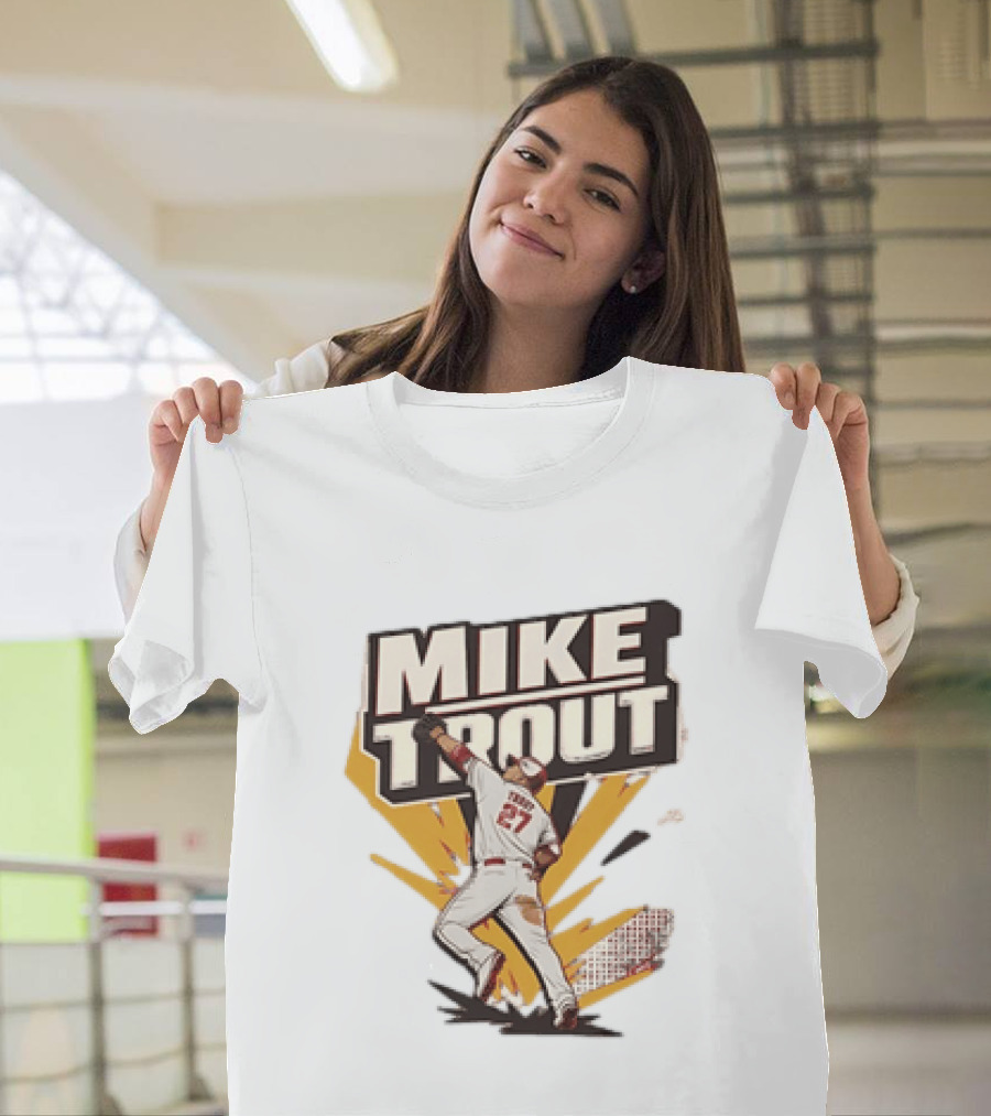 Mike Trout 27 Los Angeles Angels Baseball T-Shirt