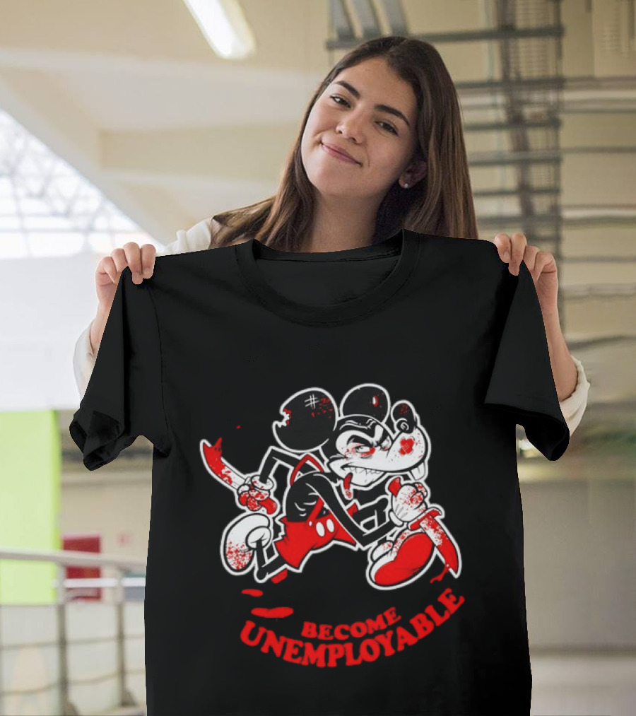 Horror Micket Become Unemployable Vintage Cartoon T-Shirt