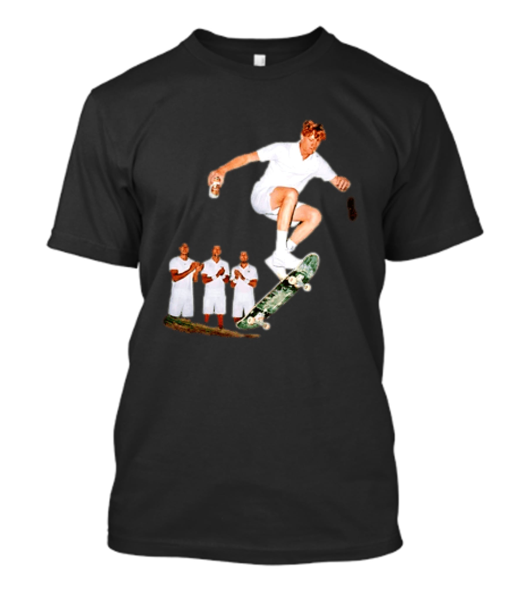 Jannik Sinner Skateboarding Wimbledon Men's Singles Italy 2026 Tennis Champion Jump T-Shirt