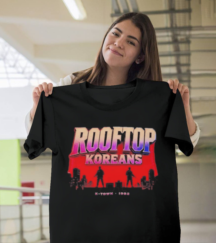 Rooftop Koreans K Town 1992 Koreatown Skyline T-Shirt