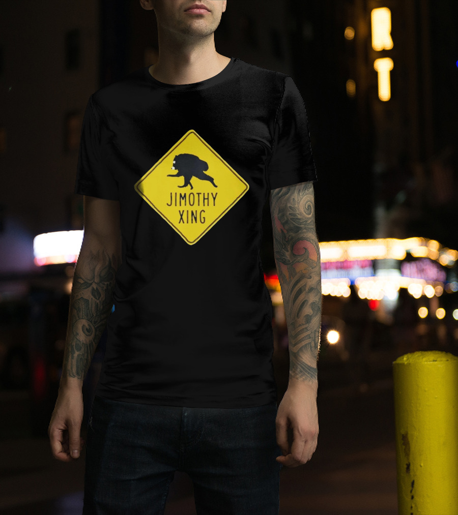 Jimothy Xing Raccoon Sign Crossing T-Shirt