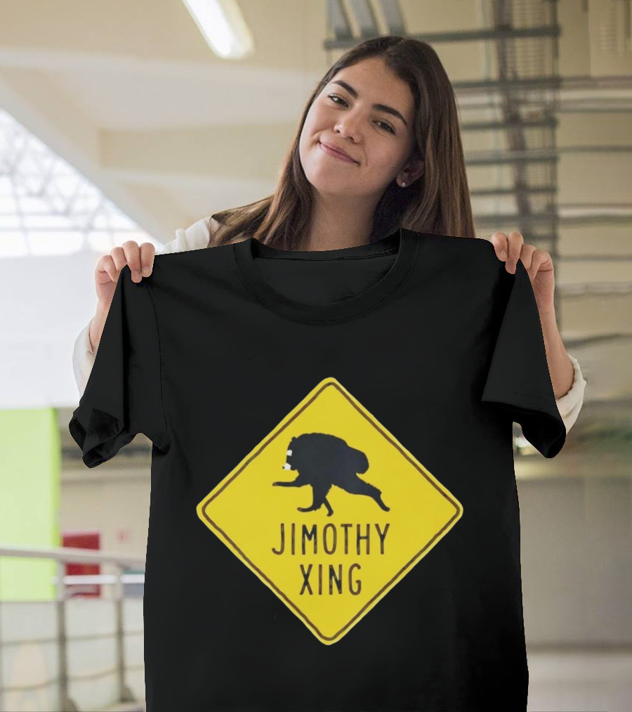 Jimothy Xing Raccoon Sign Crossing T-Shirt