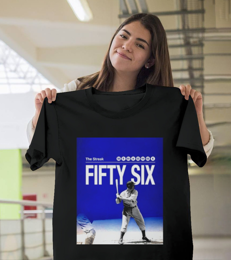 Joe DiMaggio The Streak Fifty Six Baseball Legend Yankees Fifty Six T-Shirt