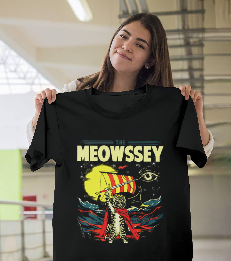 The Meowssey Vintage Odyssey Cat With Eye And Stripes T-Shirt
