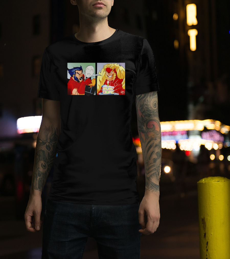 Wolverine And Morph Shouting At Sabretooth Birthday Cake Meme T-Shirt