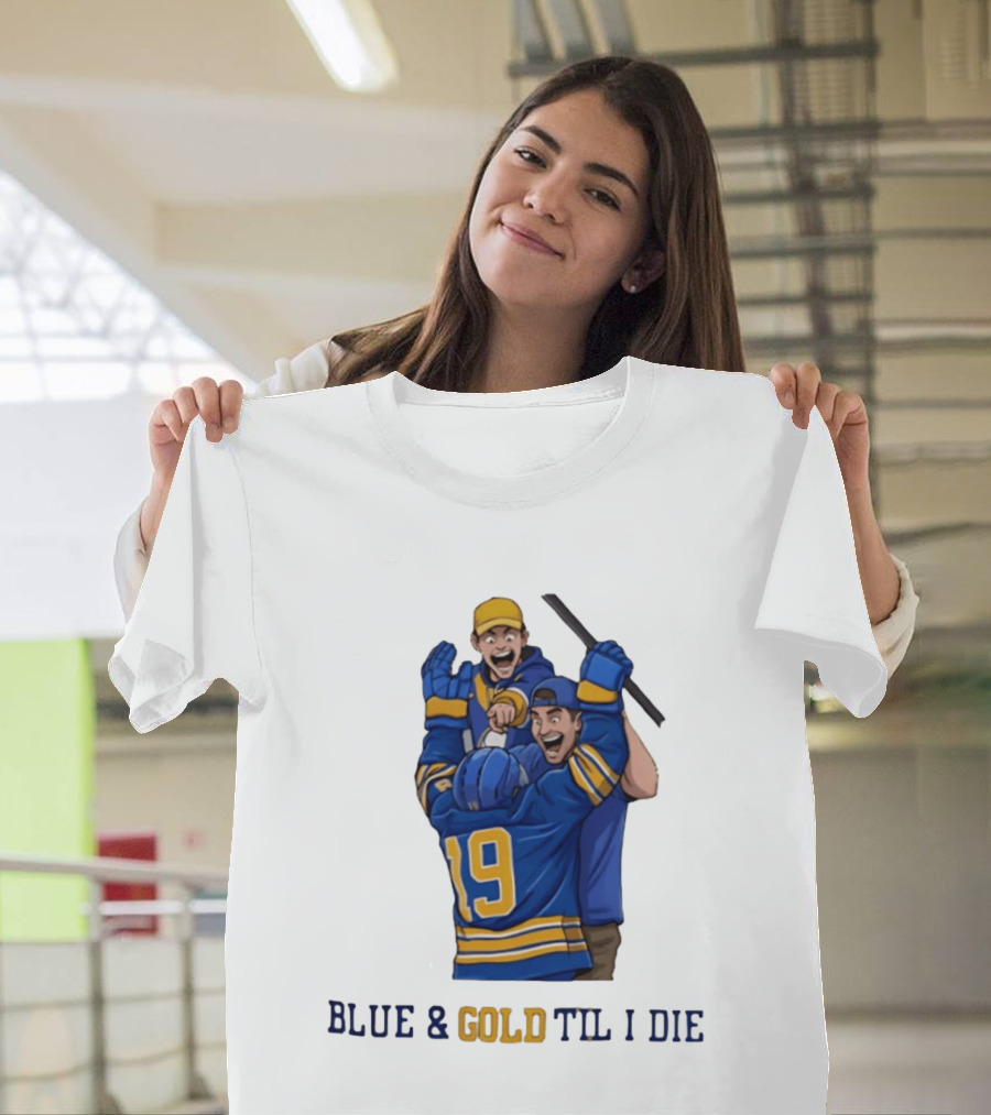 Buffalo Sabres Blue & Gold Til I Die Peyton Krebs 19 Hockey Fans T-Shirt