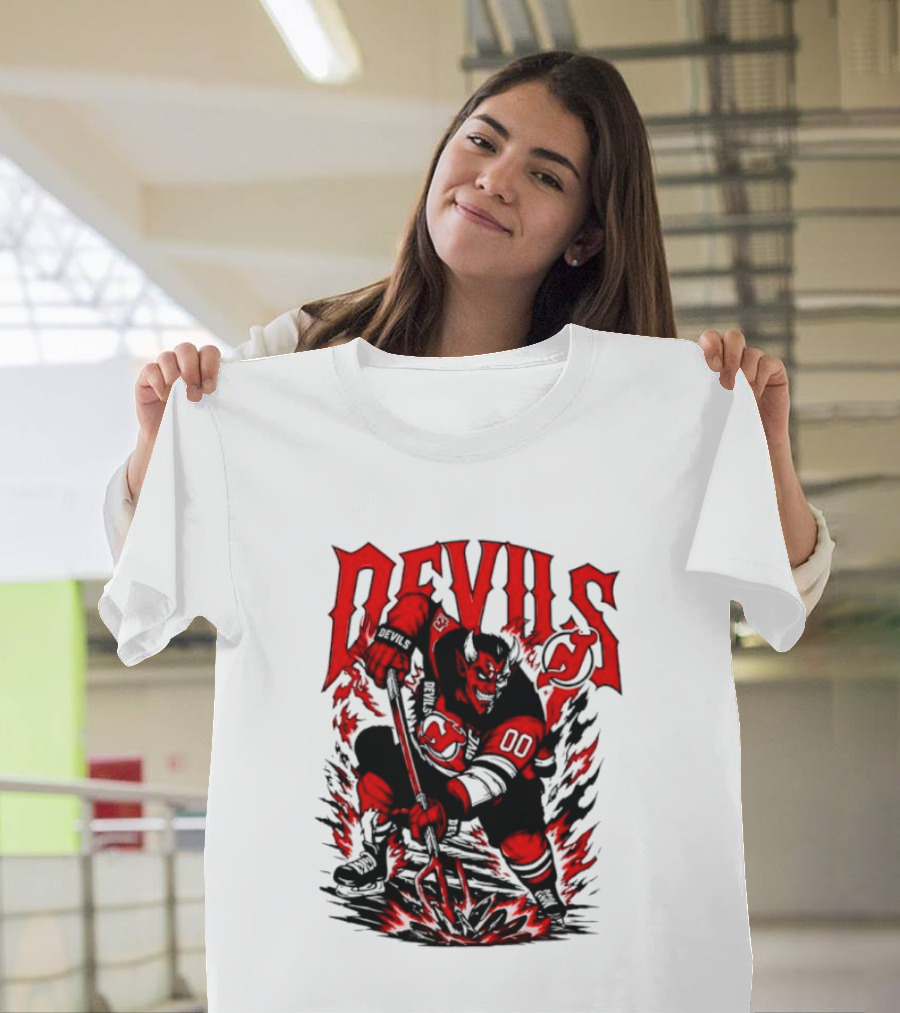 New Jersey Devils NHL Hockey Number 00 Devil Player T-Shirt