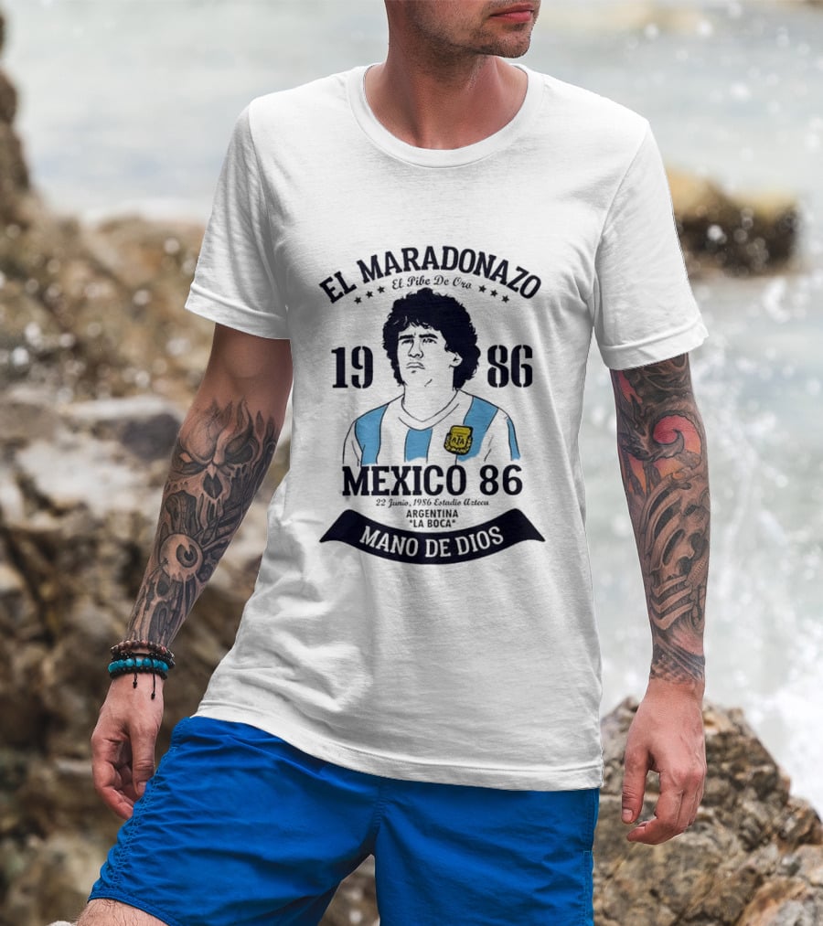 El Maradonazo El Pibe De Oro 1986 Argentina Mano De Dios Mexico 86 T-Shirt