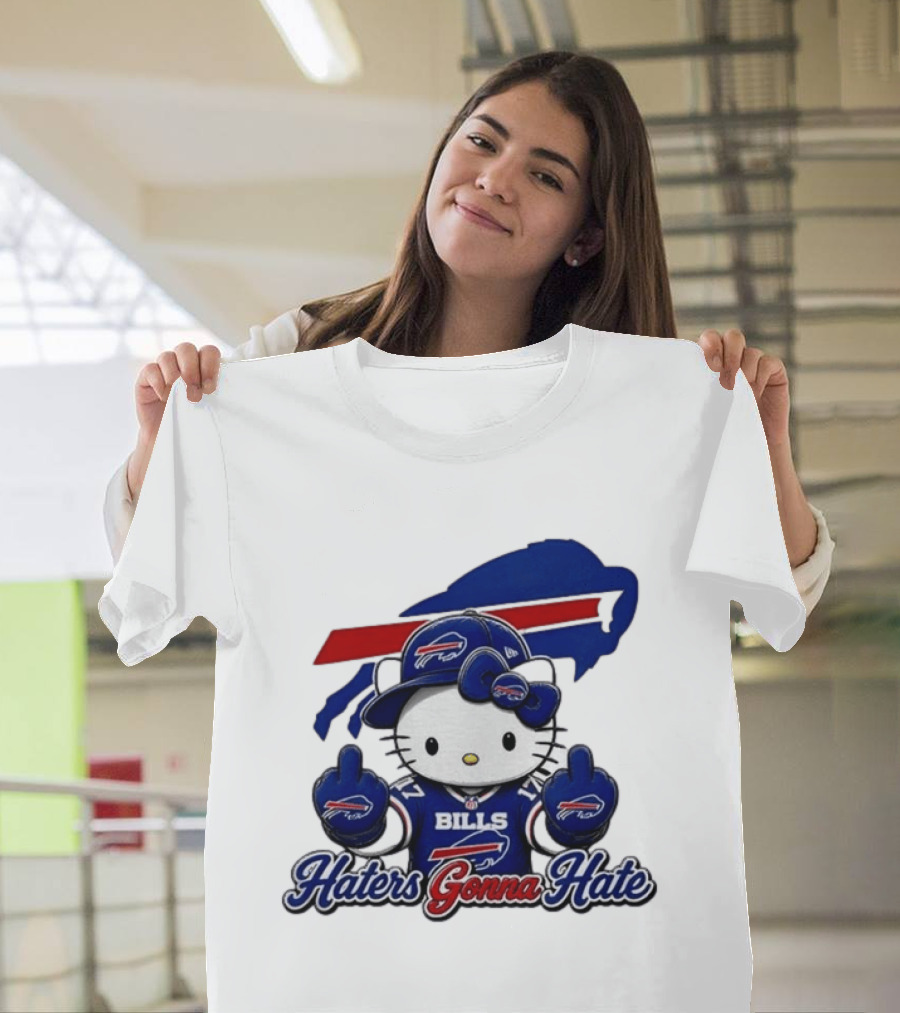 Hello Kitty Bills Haters Gonna Hate Middle Finger T-Shirt