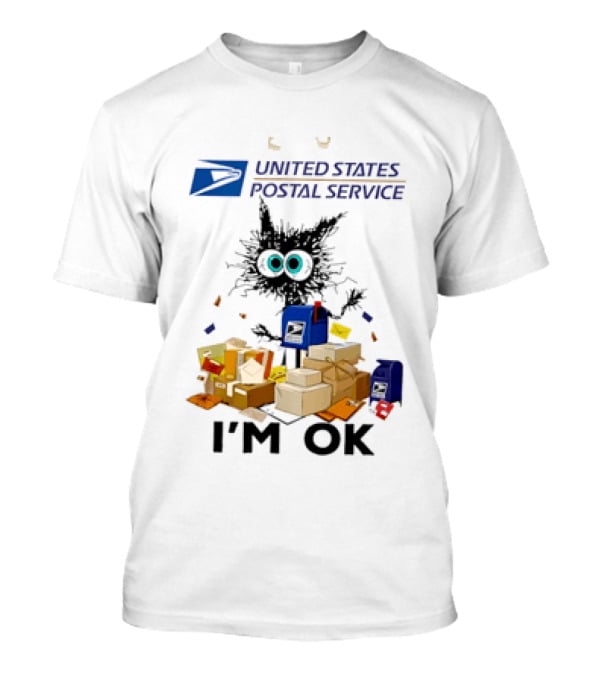 USPS United States Postal Service I'm OK With Cartoon Creature And Packages T-Shirt