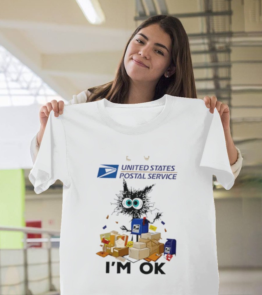 USPS United States Postal Service I'm OK With Cartoon Creature And Packages T-Shirt