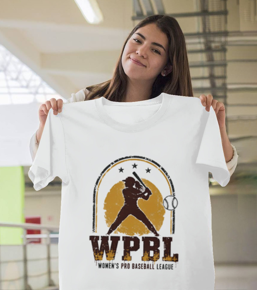 WPBL Women's Pro Baseball League Retro Silhouette Batting T-Shirt