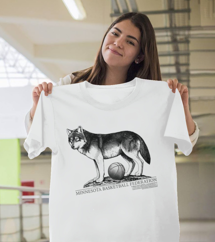 Minnesota Basketball Federation Wolf And Basketball T-Shirt
