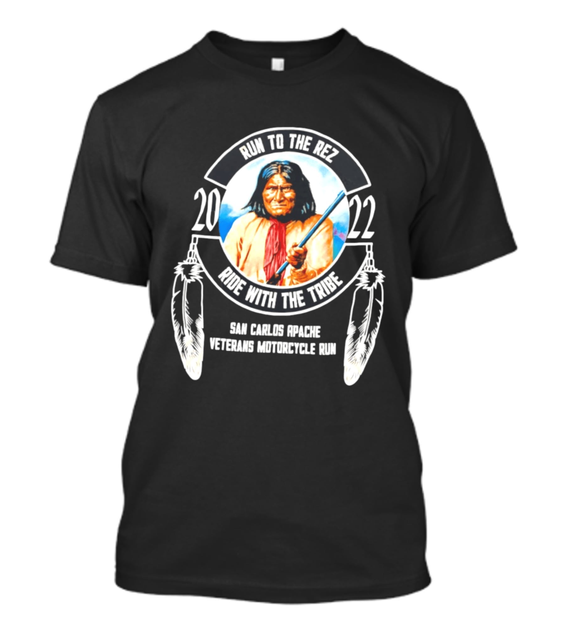 2022 San Carlos Apache Run To The Rez Ride With The Tribe Veterans Motorcycle Run T-Shirt