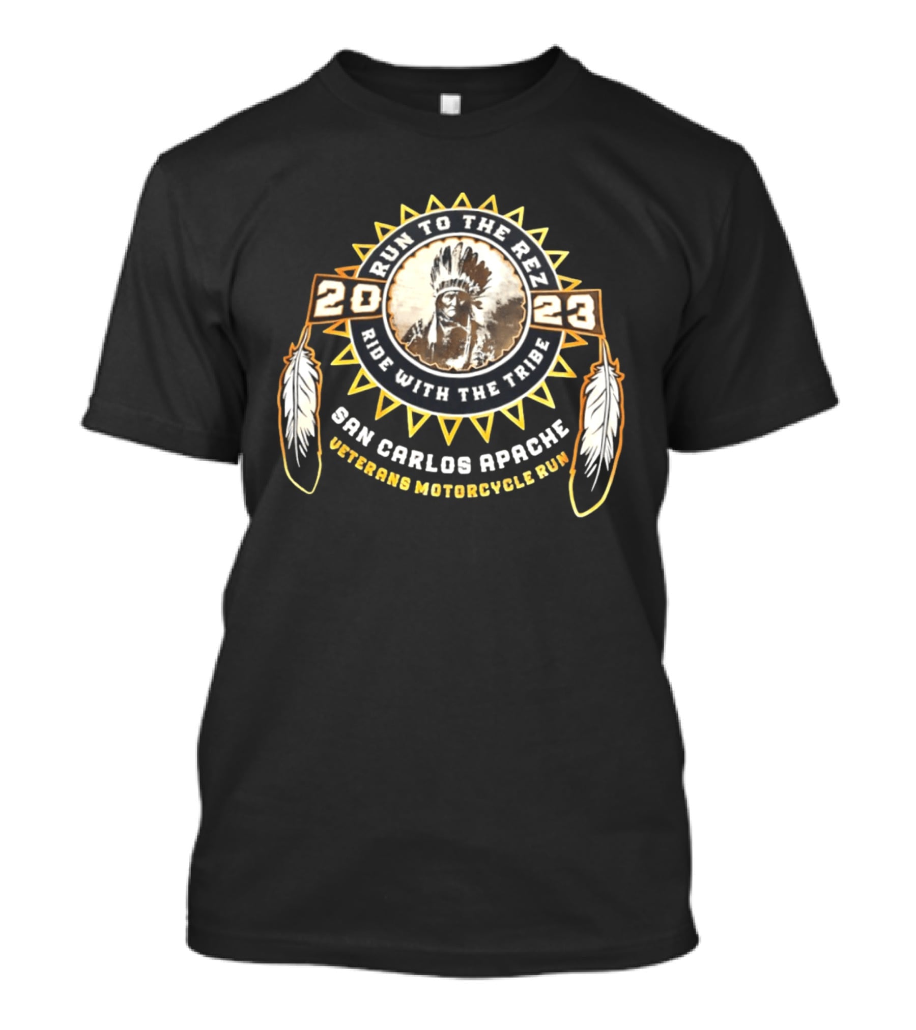 2023 Run To The Rez Ride With The Tribe San Carlos Apache Veterans Motorcycle Run T-Shirt