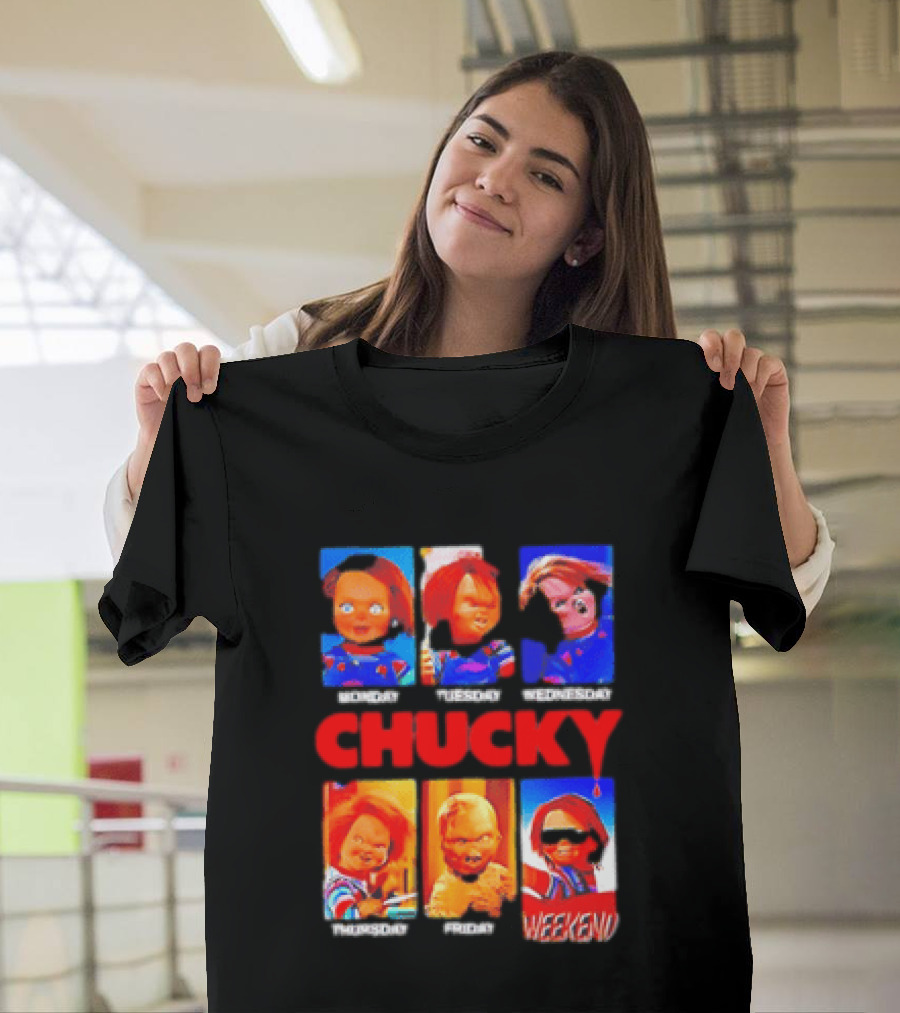 Child's Play Chucky Monday To Weekend Expressions T-Shirt