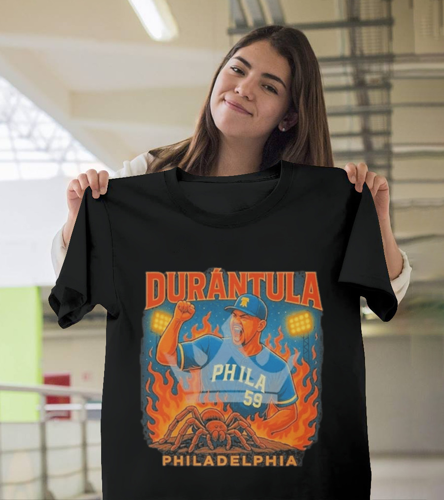 Durantula Philadelphia Phila 59 Baseball Flames Spider T-Shirt