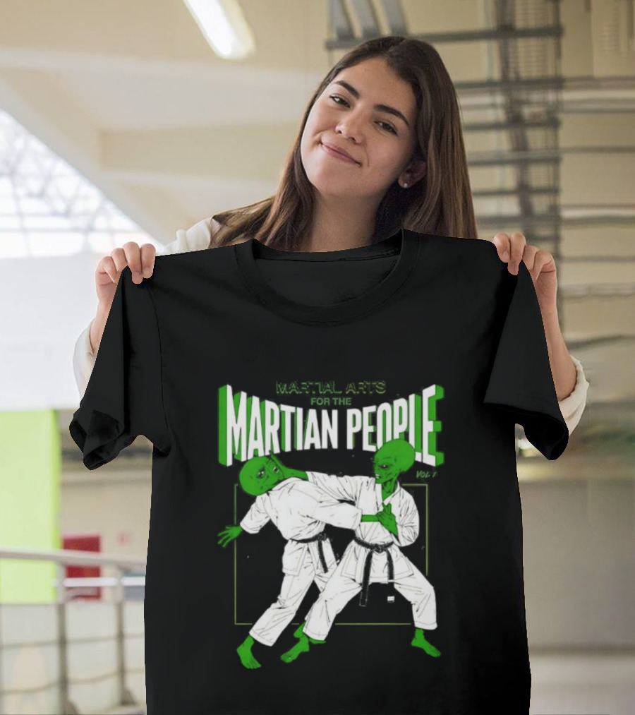 Martial Arts For The Martian People Vol 1 Green Martian Figures In Gi T-Shirt