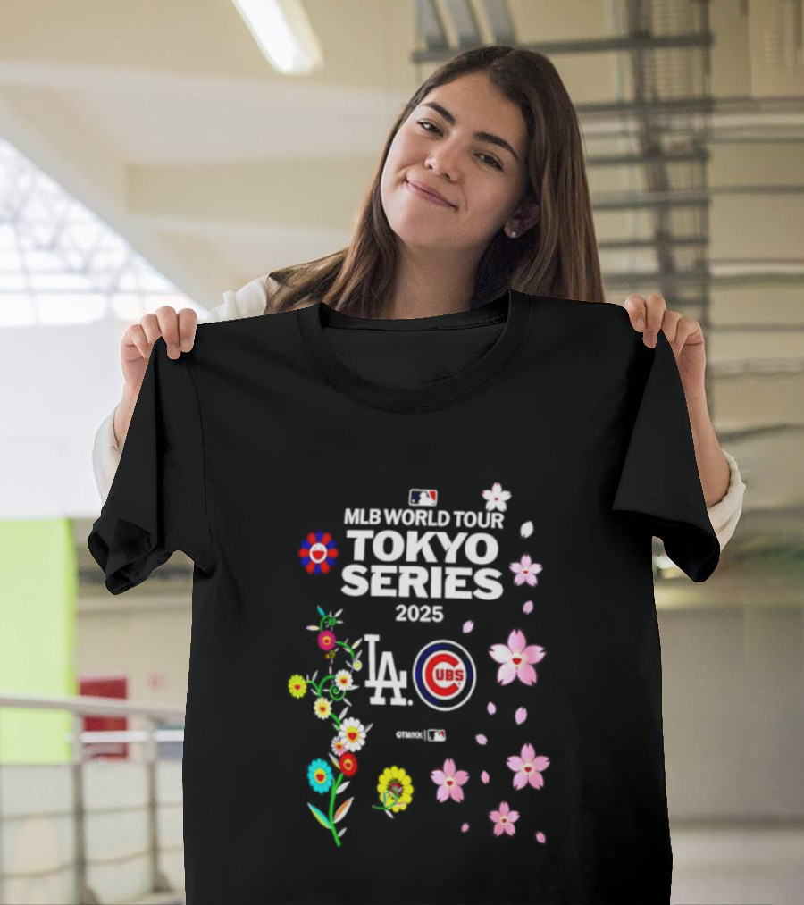MLB World Tour Tokyo Series 2025 LA Dodgers Chicago Cubs Blossoms T-Shirt