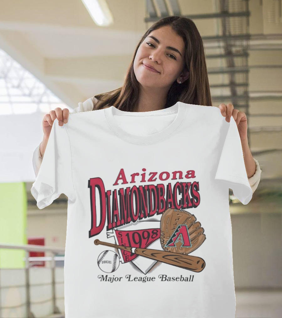 Arizona Diamondbacks Since 1998 Baseball Glove And Bat Major League T-Shirt