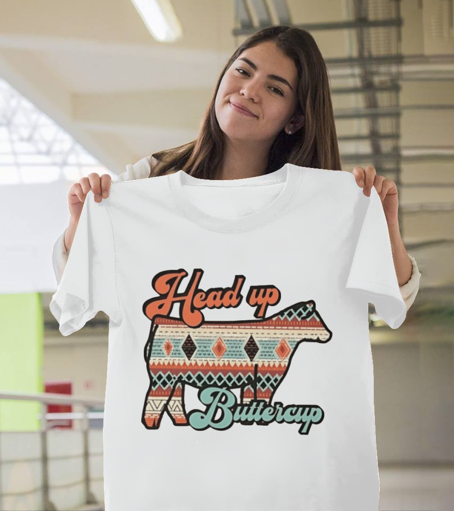 Head Up Buttercup Cow Aztec T-Shirt