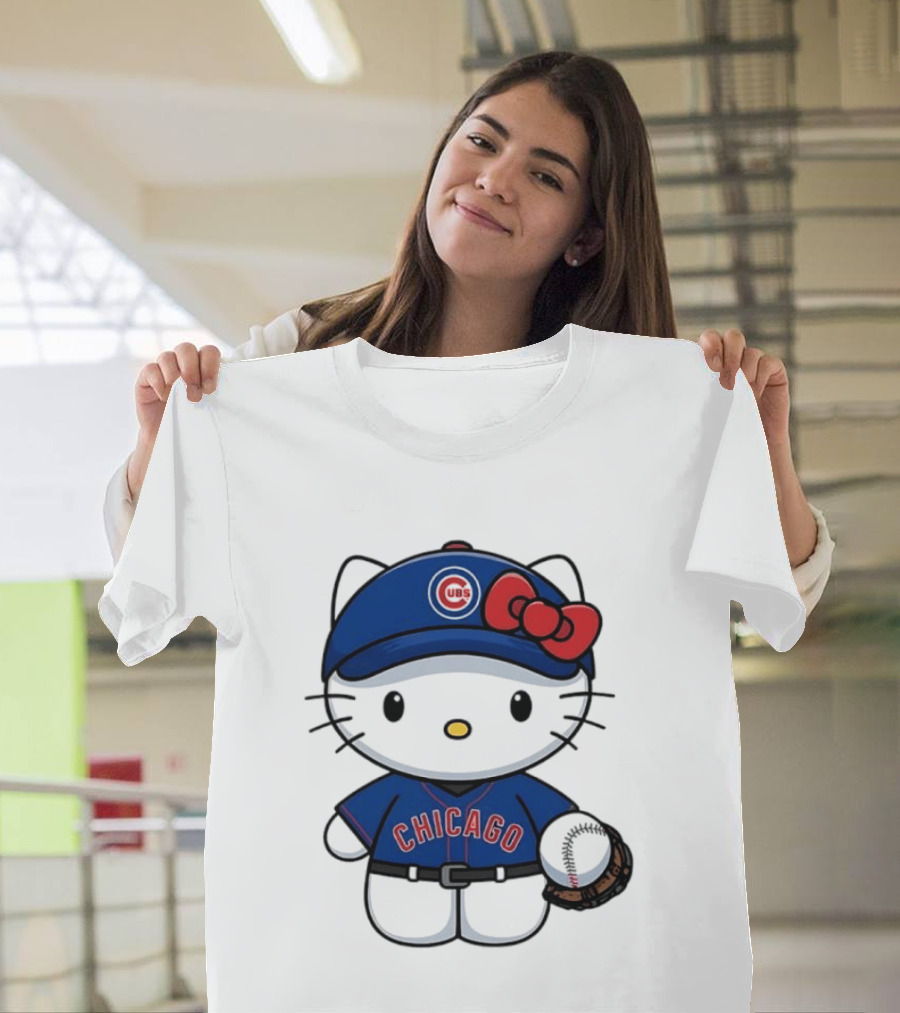 Hello Kitty Chicago Cubs Baseball MLB Collaboration T-Shirt