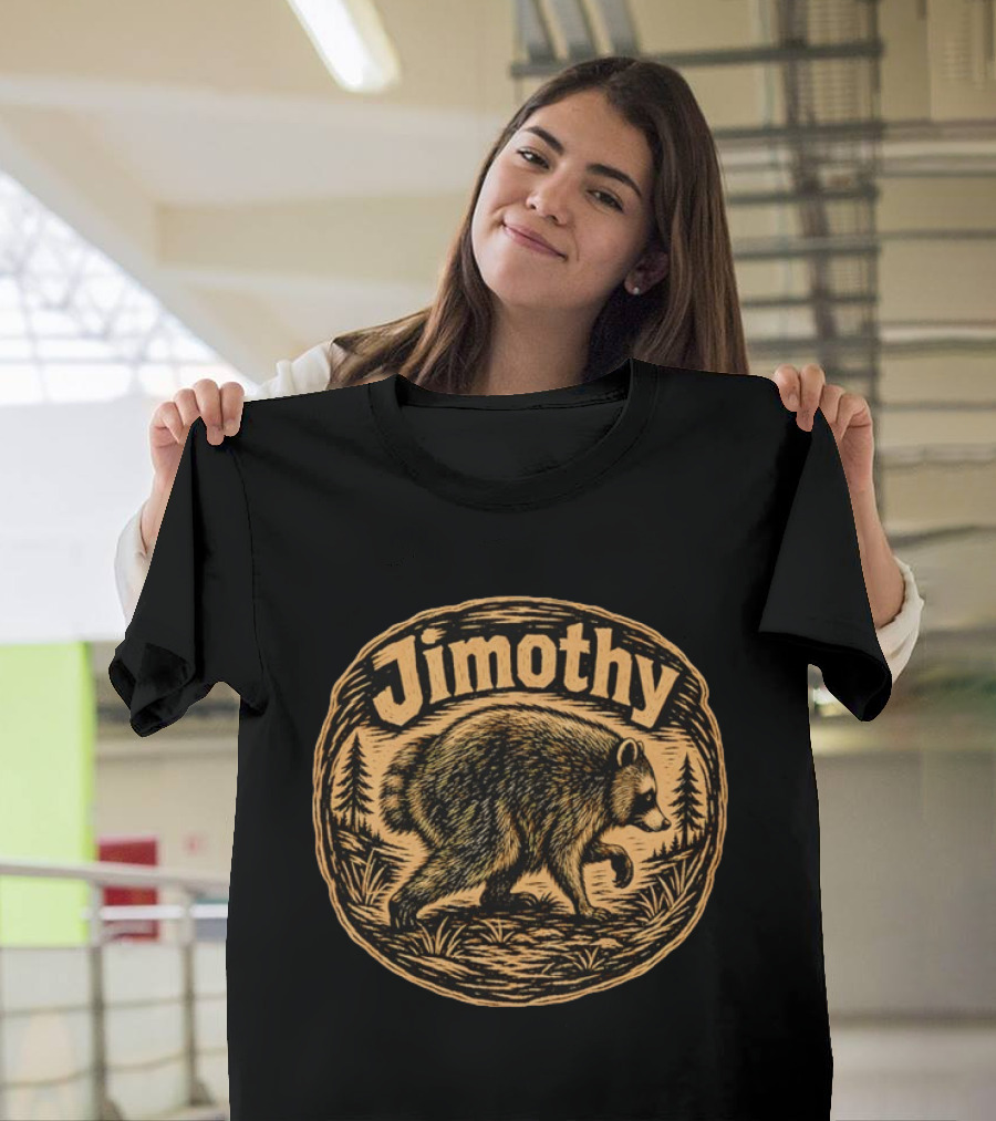 Jimothy Raccoon Forest Scene Seattle Washington Meme 2026 T-Shirt