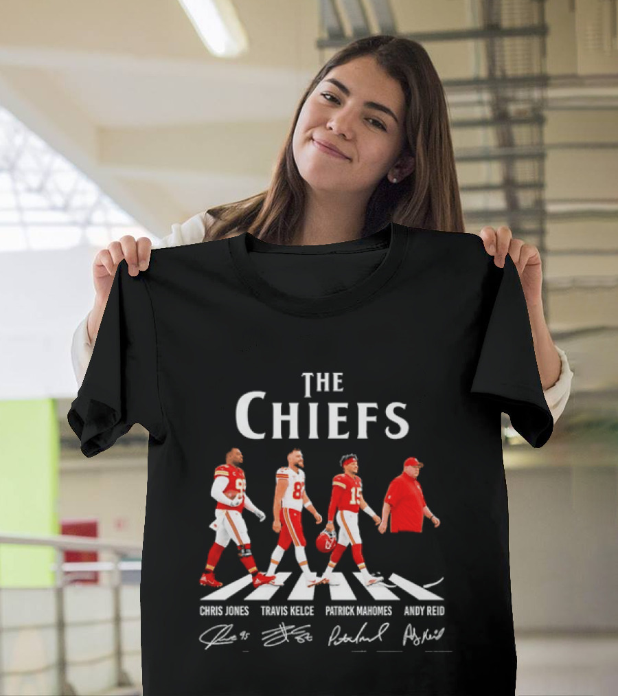 The Chiefs Abbey Road Chris Jones Travis Kelce Patrick Mahomes Andy Reid T-Shirt