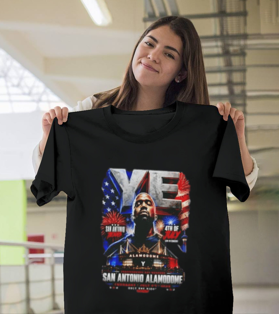 Kanye West Ye San Antonio Alamodome 4th Of July Concert Independence Day Fireworks Flag Stars T-Shirt