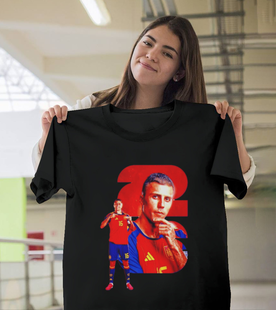 Rodrigo Hernández Cascante Rodri No 16 Spain Manchester City Football Player T-Shirt