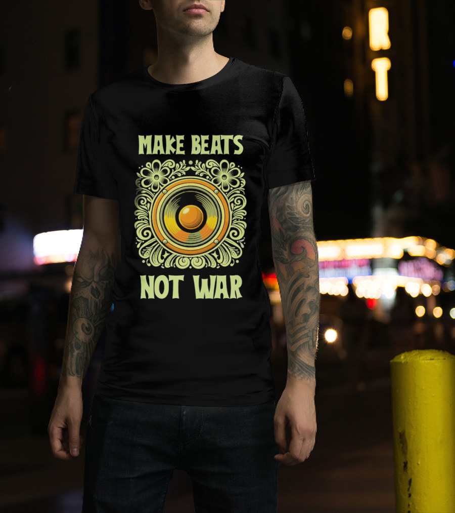 Make Beats Not War Boho Hippy Music Speaker T-Shirt