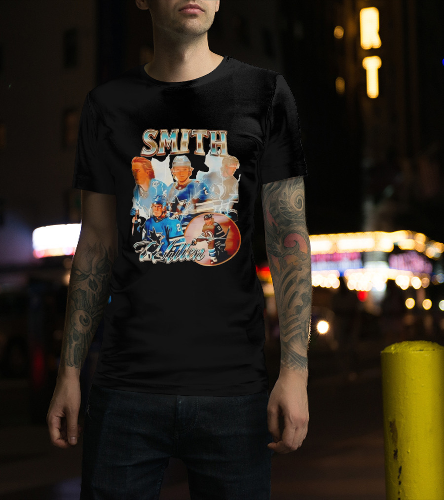 San Jose Sharks Smith McIllen Hockey Players Collage T-Shirt