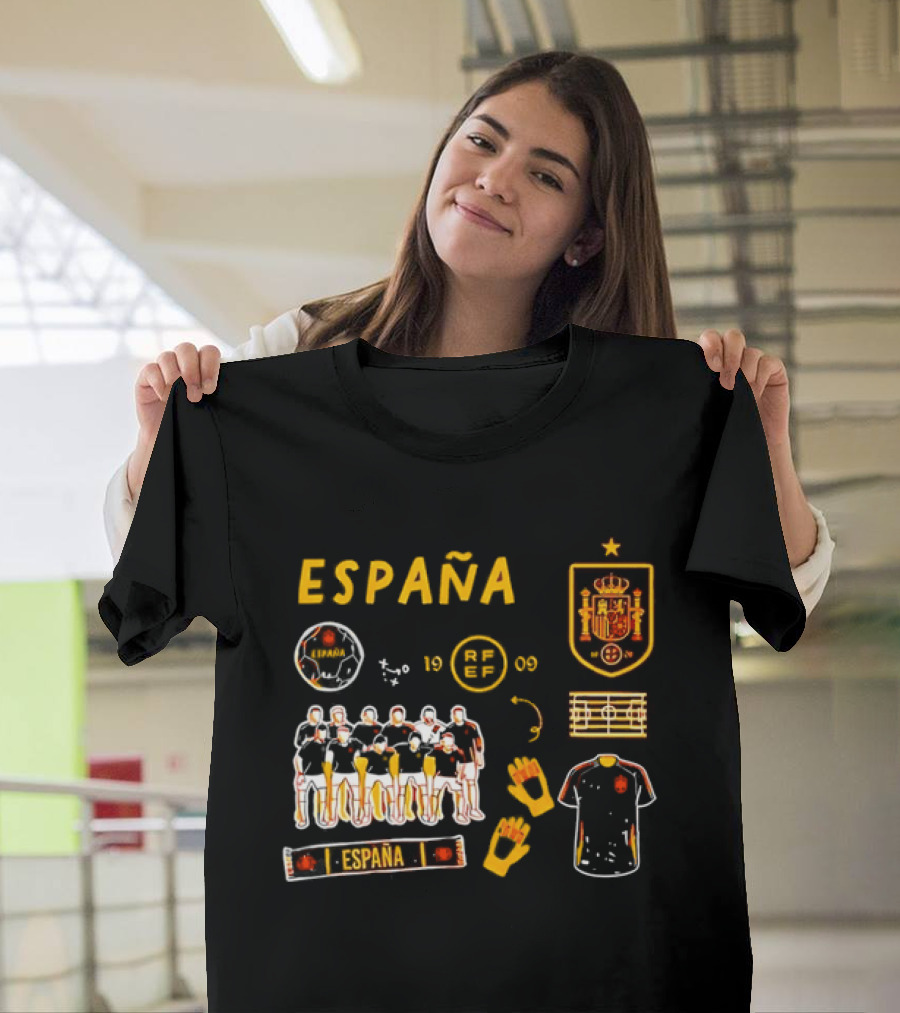 Spain Team Collection RFEF Espana Football Crest And Players T-Shirt