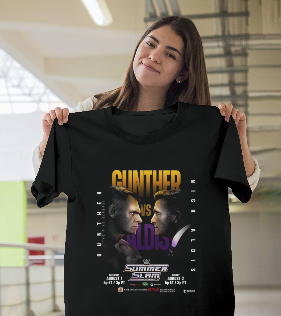 WWE SummerSlam Minnesota 2026 Gunther Vs Nick Aldis August 1 2 Match T-Shirt