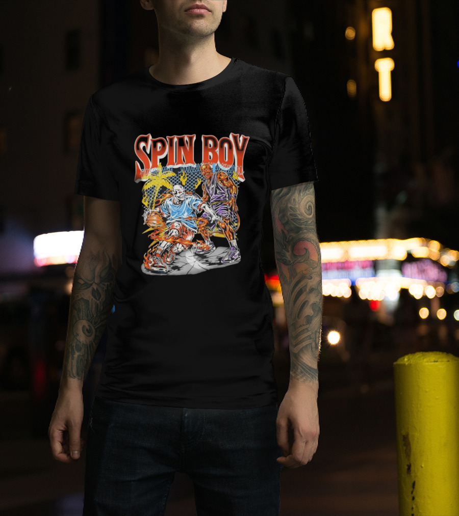 Nomouth Spin Boy Flaming Basketball Streetwear T-Shirt