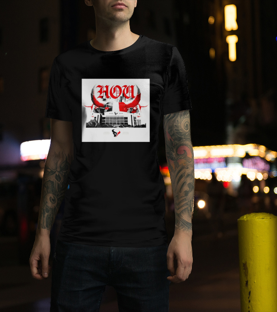 Houston Texans HOU H Town Red Bull Horns T-Shirt