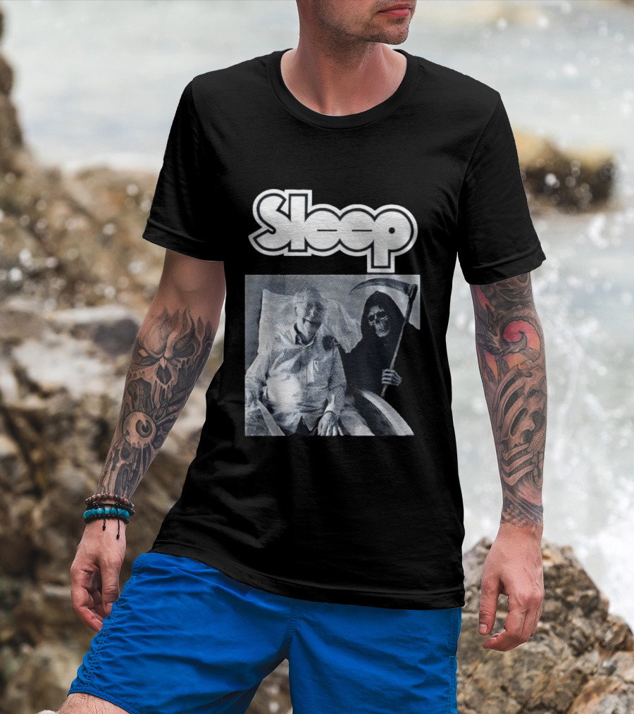 United Snakes Grim Reaper Holding Scythe Sleep Elderly Man In Hospital Room T-Shirt