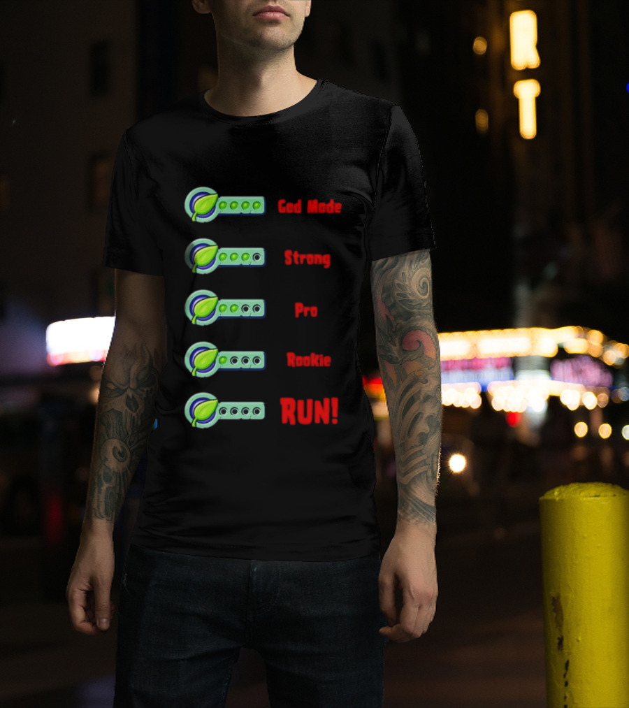 Plant Food Power Levels God Mode Strong Pro Rookie Run T-Shirt