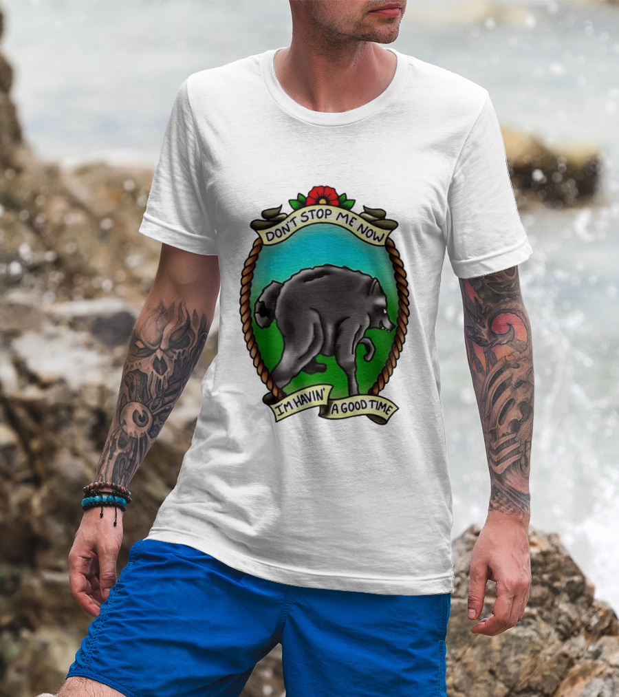Dancing Wolf Don't Stop Me Now I'm Havin' A Good Time T-Shirt