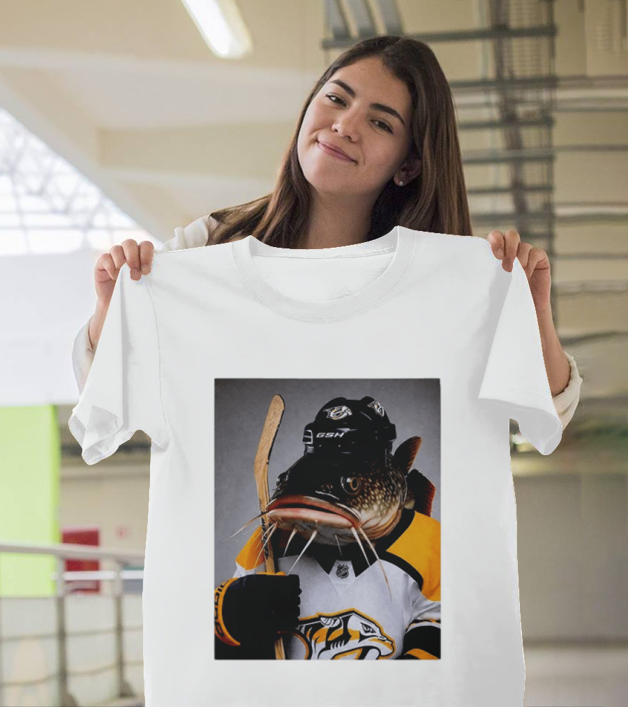 Nashville Predators Catfish Hockey Mascot Community Spirit T-Shirt