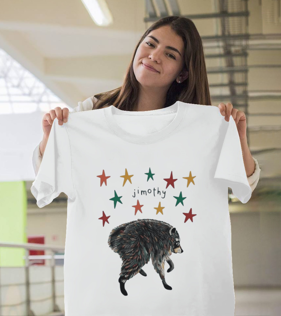 Jimothy Colorful Bear Stars Whimsical Animal T-Shirt